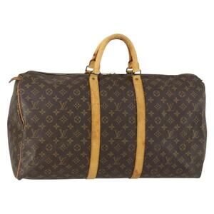 LOUIS VUITTON Monogram Keepall 55 Boston Bag M41424 LV Auth 160650